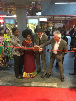 Inside Africa Geneva Airport opening ribbon cutting