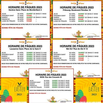 horaire de pâques pour Inside Africa Sion, Lausanne Gare, Lausanne Ville,