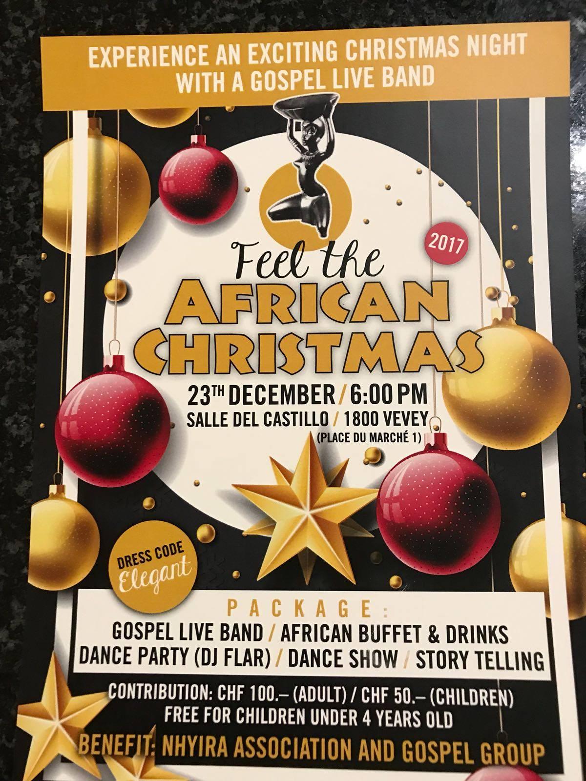 Feel The African Christmas Flyer "Experience an exciting Christmas night with a Gospel Live Band"